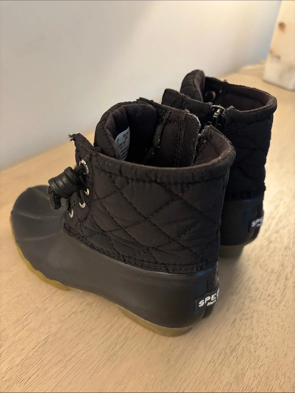 Kids’ Sperry Black Saltwater Duck Boots - Size 12